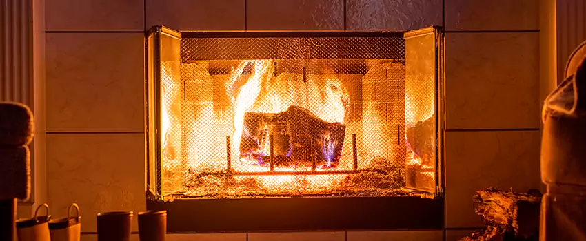 Mendota Hearth Landscape Fireplace Installation in Milton, Massachusetts