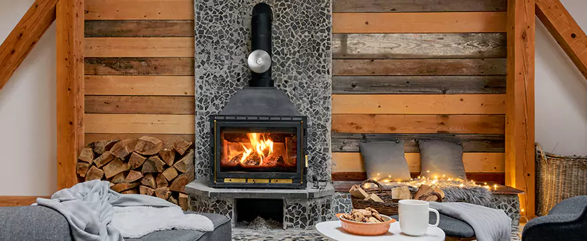 Thelin Hearth Products Direct Vent Gas Stove Fireplace Inspection in Milton, Massachusetts